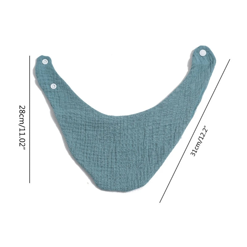Baby Bibs Organic Cotton Muslin Scarf Burp with for Triangle Gauze Water Absorb Bandana for Boys Girls