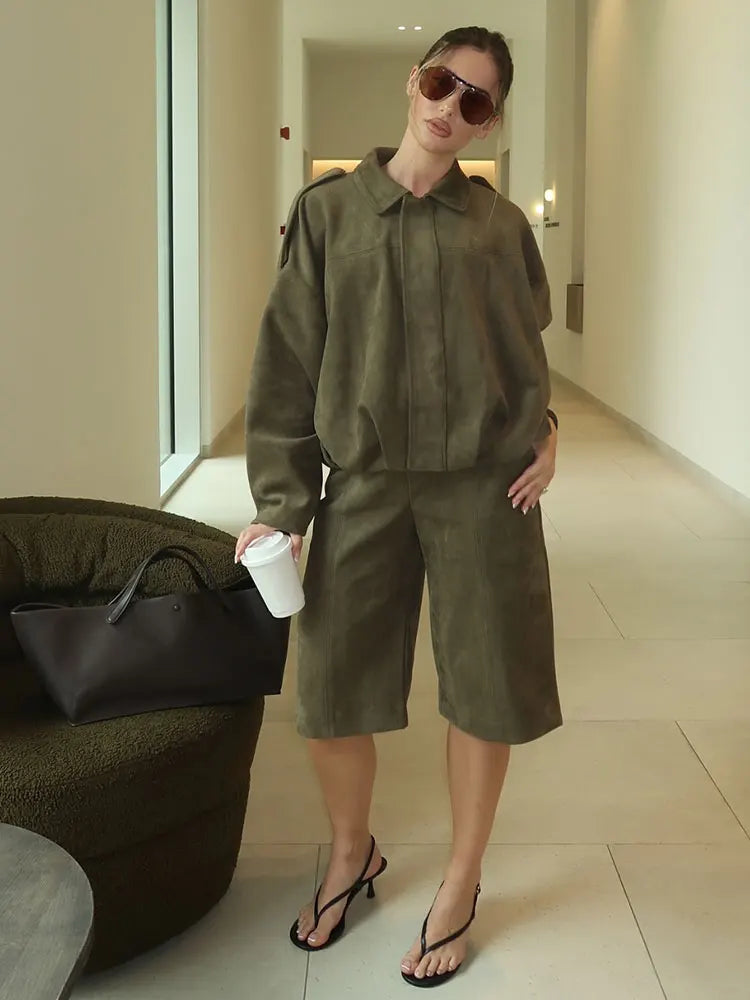 Women's Suede 2PCS Set