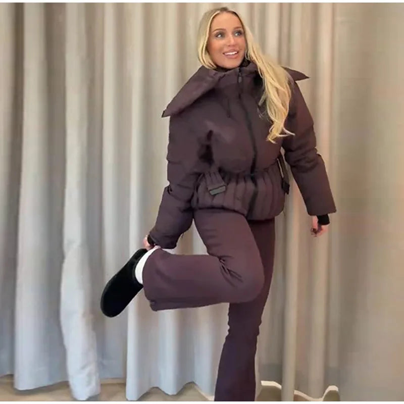 Women's Chic White Hooded Jumpsuit