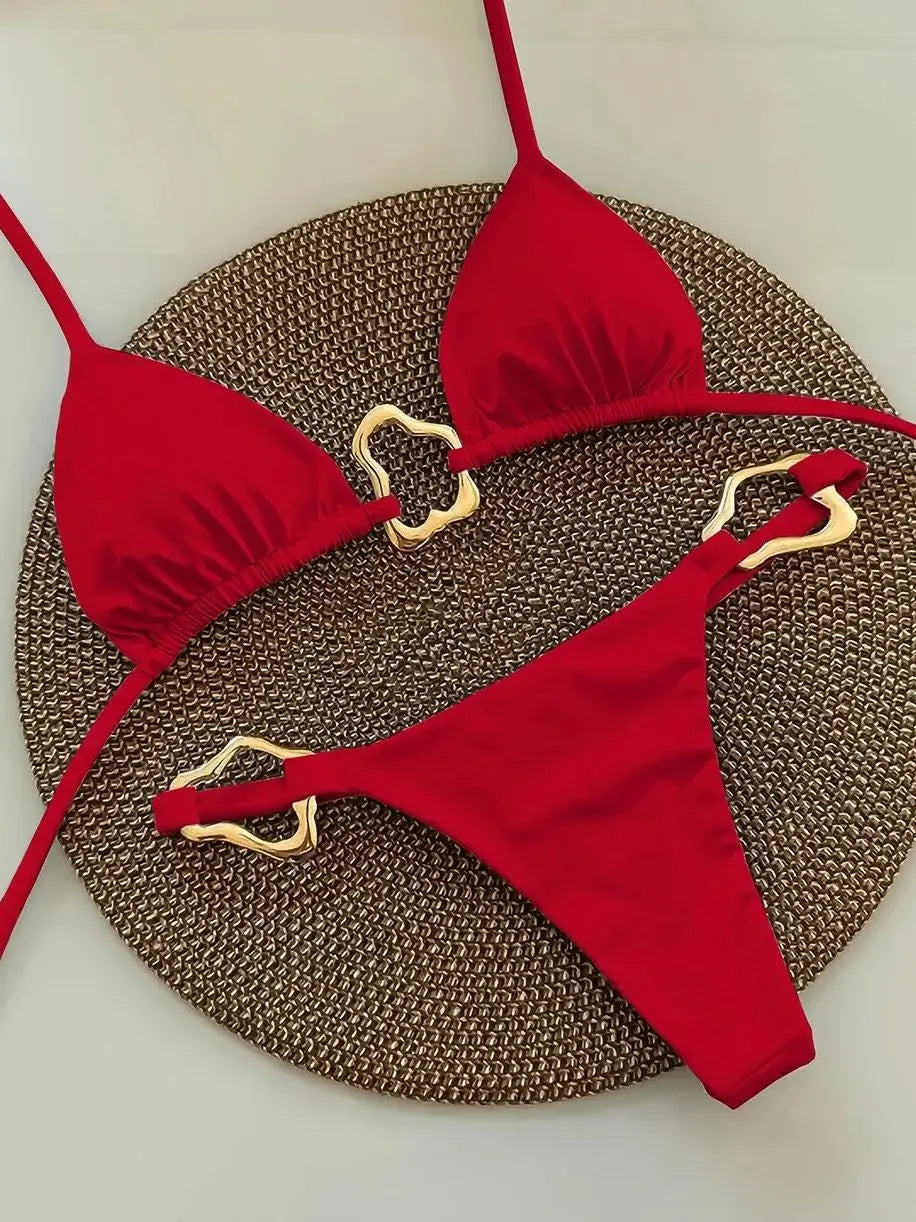Halter Micro Bikini 2026 Women Swimsuit Solid Swimwear Thong Bikinis Set Brazilian Beach Wear Bathing Suit Biquini Female