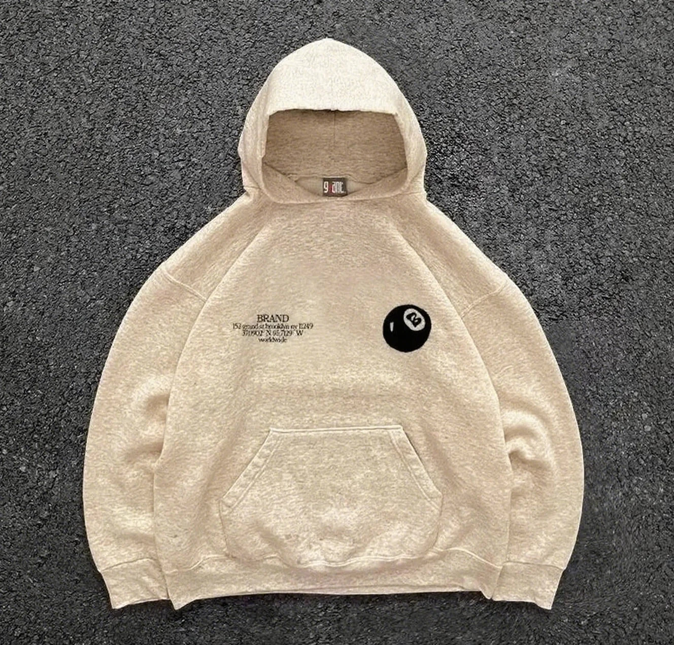 Retro 8-ball oversized hoodie