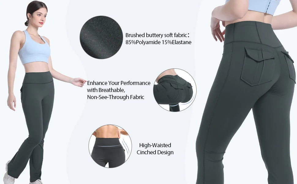 Women's High Waisted Flared Yoga Pants