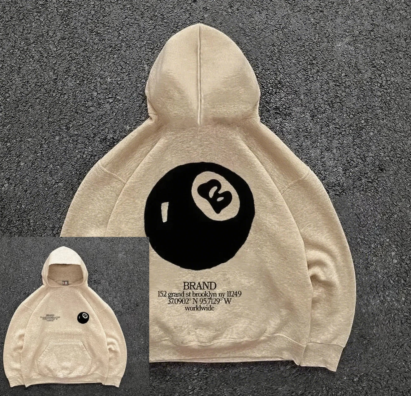 Retro 8-ball oversized hoodie