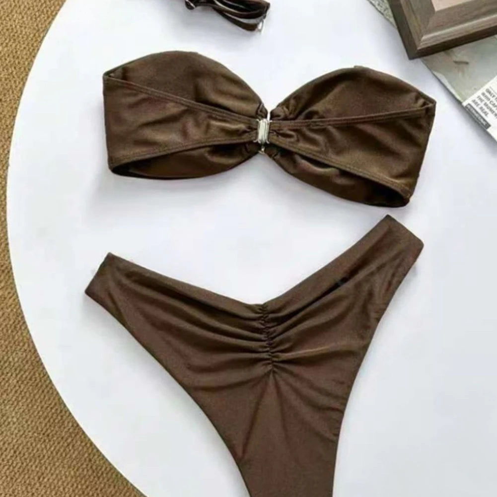 Elegant Off Shoulder Women’s Bikini Set