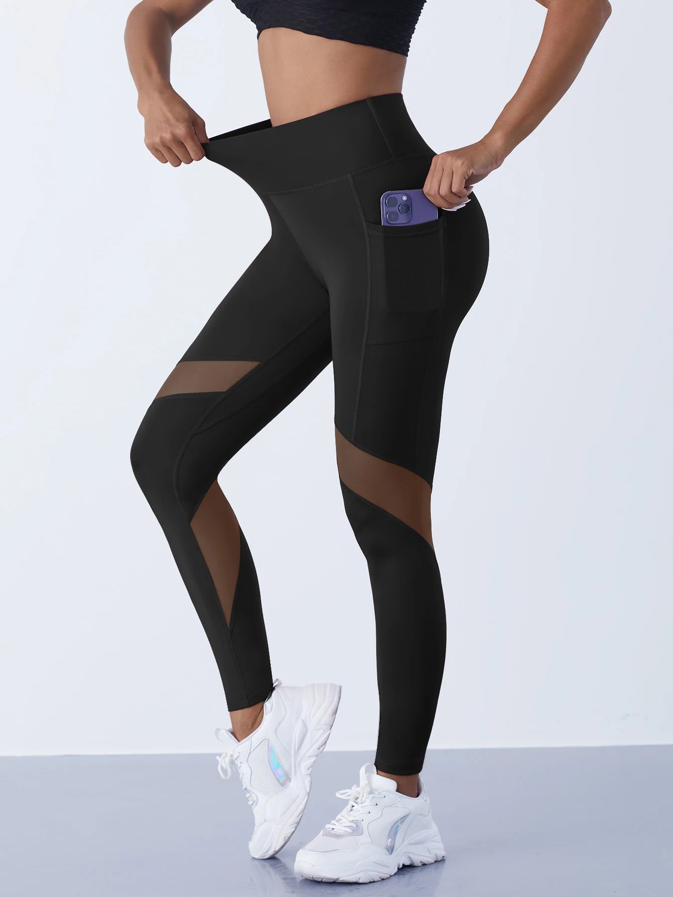 1PCS Women's Mesh Yoga Pants