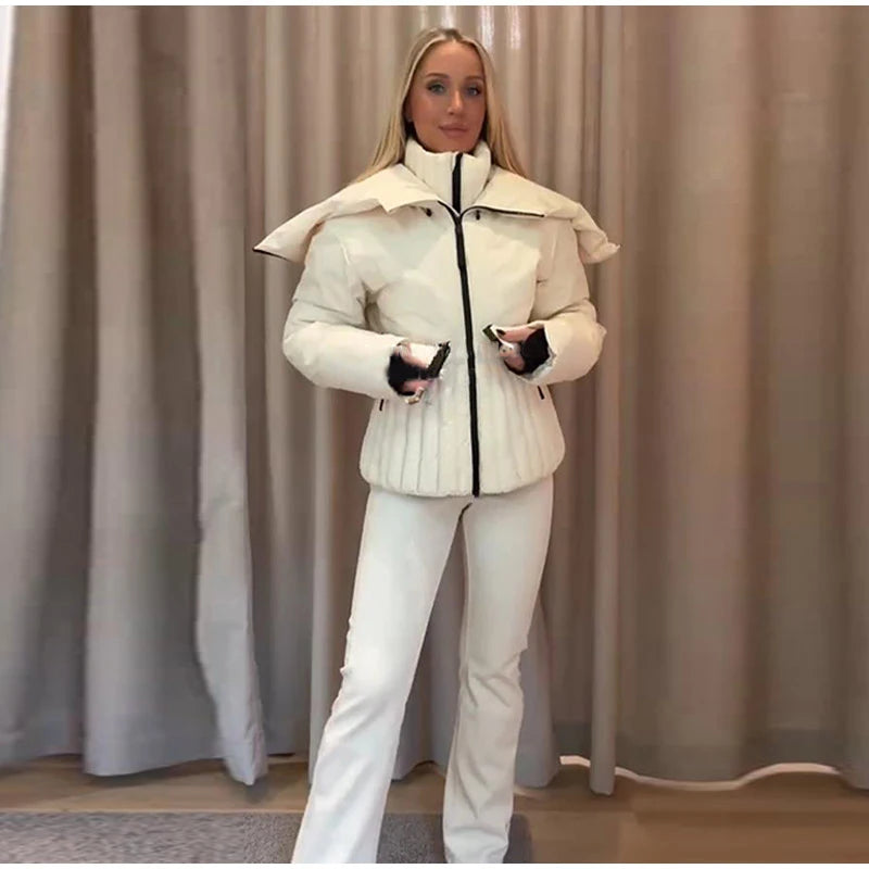 Women's Chic White Hooded Jumpsuit