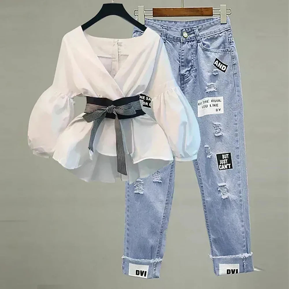 Women's Striped V-Neck Shirt