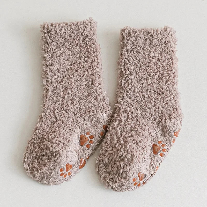 Winter Thick Newborn Socks Coral Fleece Warm Kids Leg Warmers Girls Boys Toddler Soft Baby Autumn Anti-slip Children Plus Stuff
