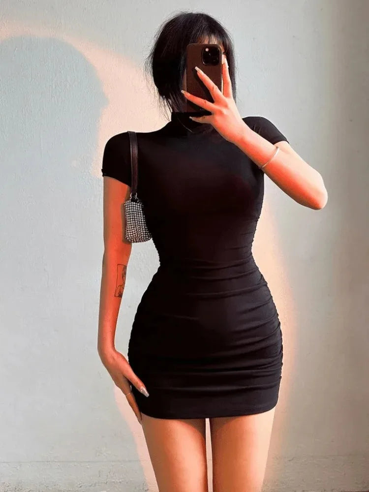 High Collar Mini Dress