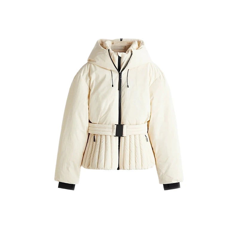 Women's Chic White Hooded Jumpsuit