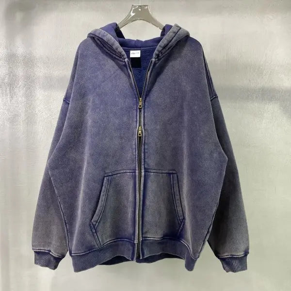 Color Washed Street Wear Styled Hoodie