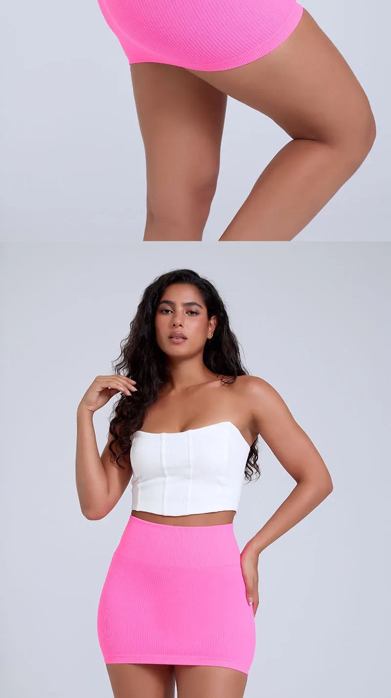 1Pcs Summer High Waist Elastic Mini Skirt
