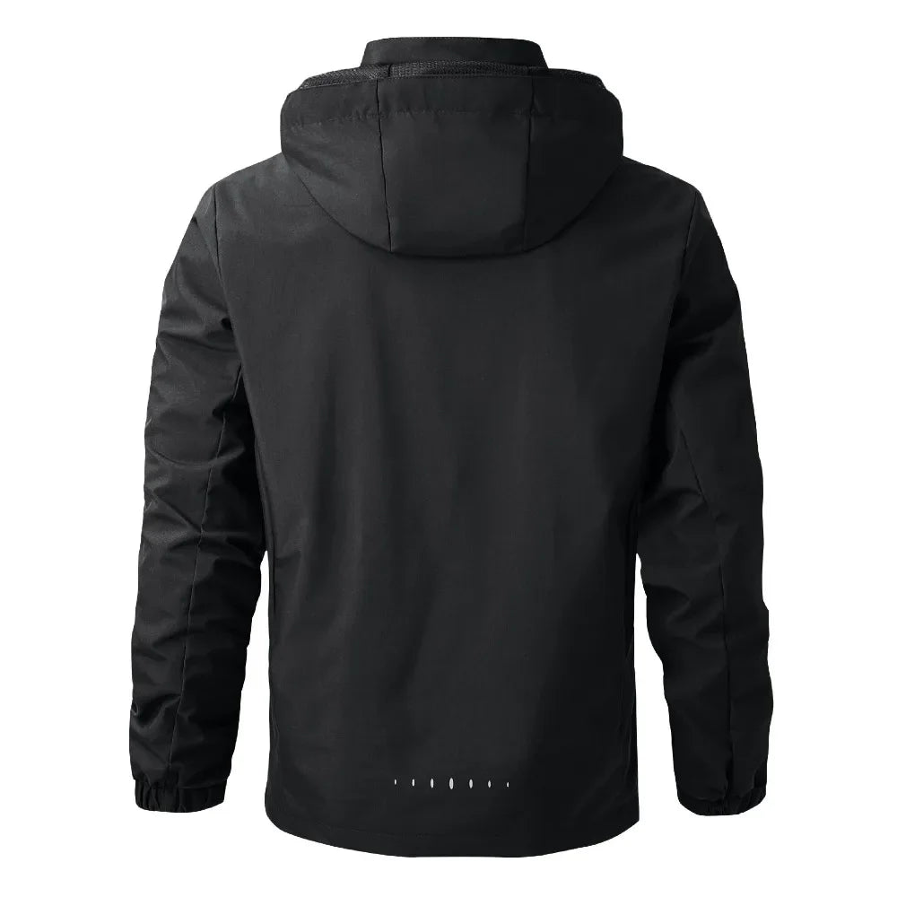 Men's Solid Outdoor Waterproof Raincoat