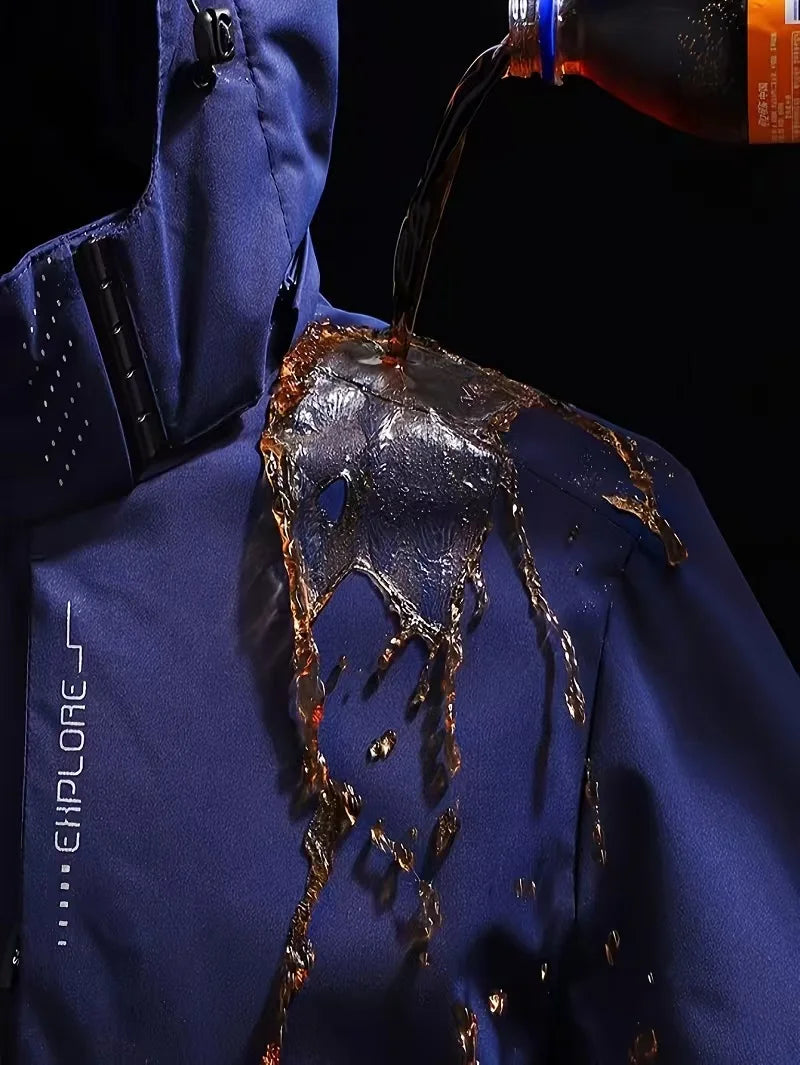 Men's Solid Outdoor Waterproof Raincoat