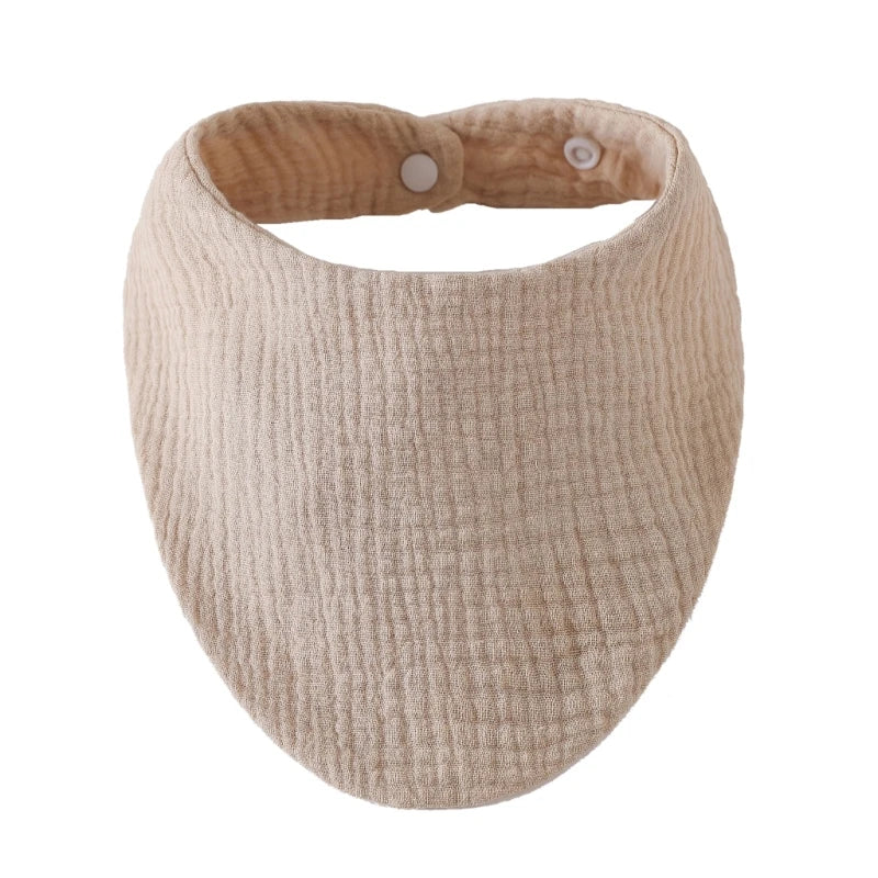 Baby Bibs Organic Cotton Muslin Scarf Burp with for Triangle Gauze Water Absorb Bandana for Boys Girls