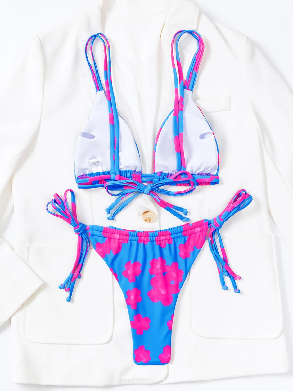 Sexy Lace Up Bikini 2026 Women Swimsuit Female Swimwear Brazilian Bikinis Set Micro Woman Bathing Suits Swimming for Beach Wear