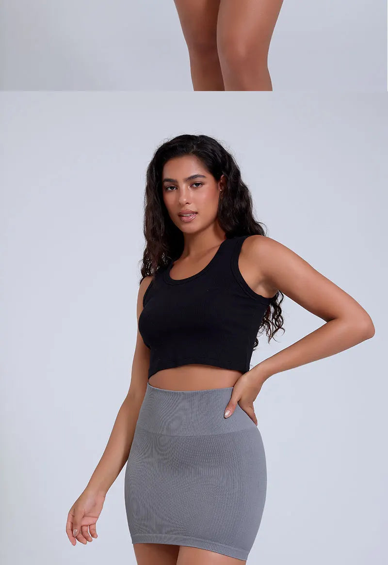 1Pcs Summer High Waist Elastic Mini Skirt