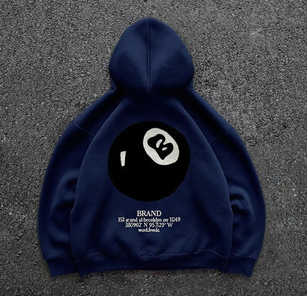 Retro 8-ball oversized hoodie