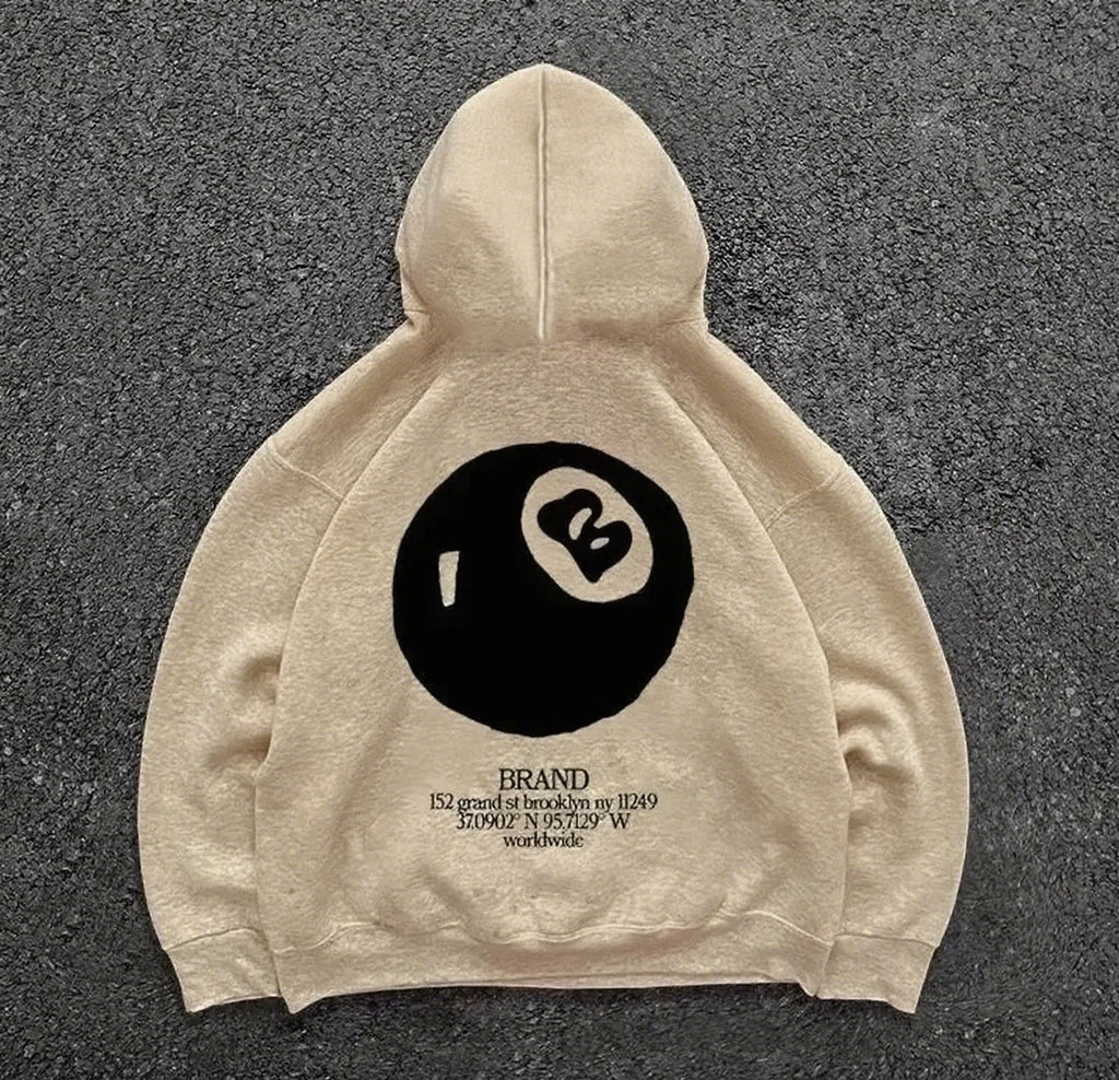 Retro 8-ball oversized hoodie