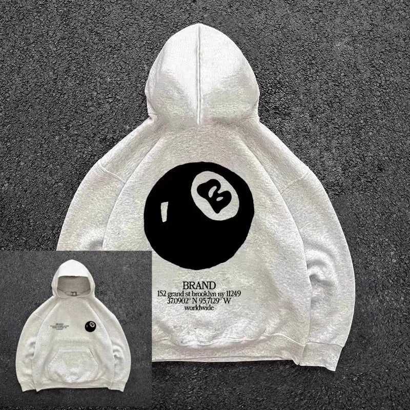 Retro 8-ball oversized hoodie