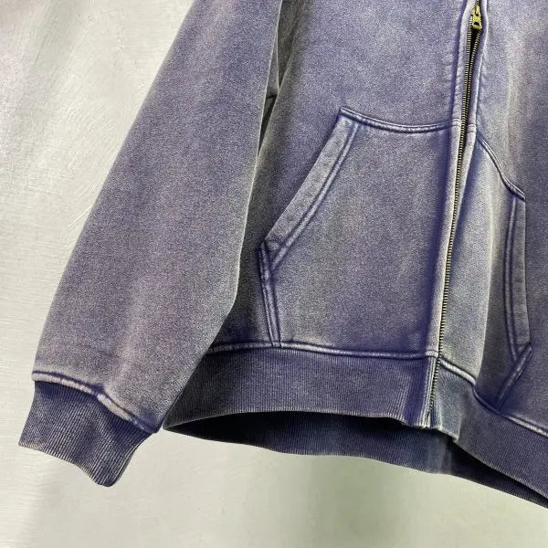 Color Washed Street Wear Styled Hoodie
