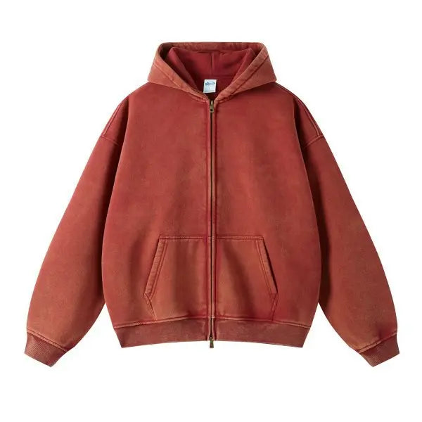 Color Washed Street Wear Styled Hoodie