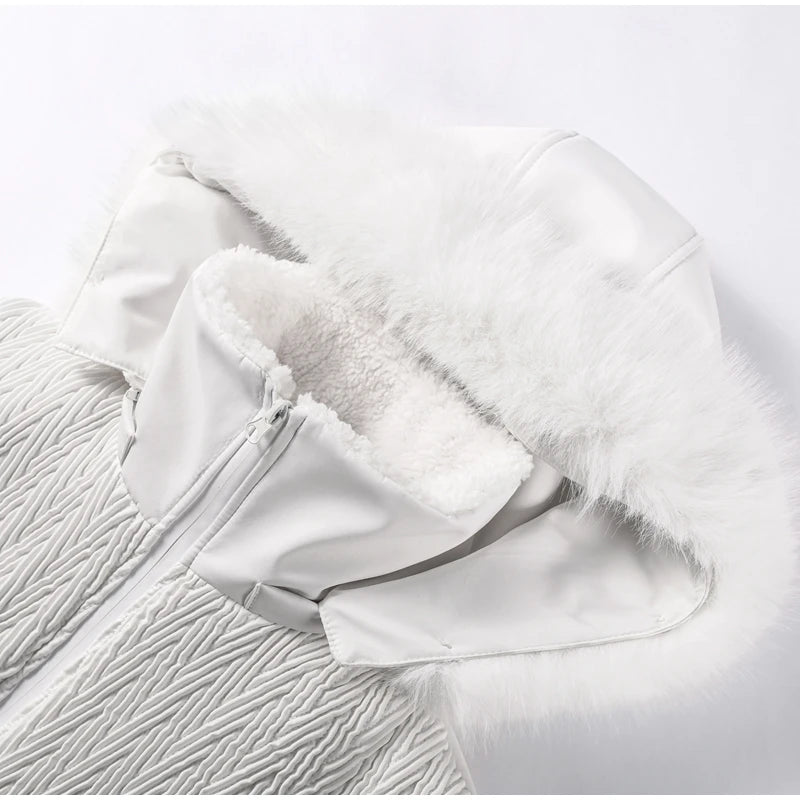 Women's Chic White Hooded Jumpsuit