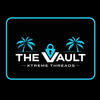 Logo of 'The Vault Xtreme Threads' with palm trees on a black background